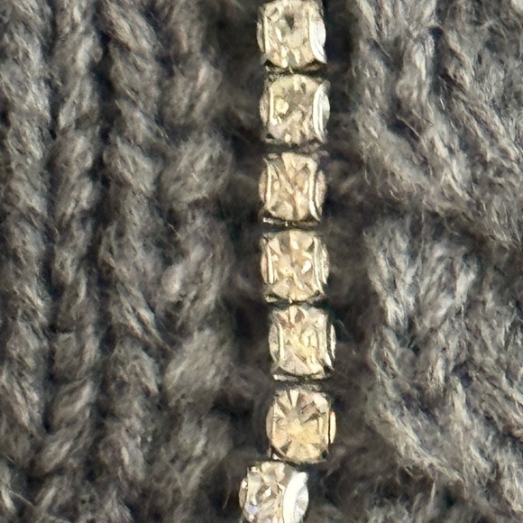 Ramy Brook Annabelle Embellished
Turtleneck Sweater Gray Cowl Neck Crystals M - Picture 6 of 10